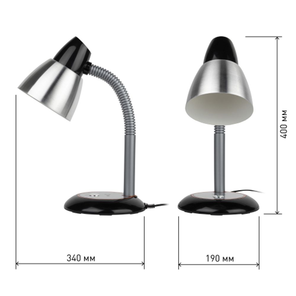 Настольный светильник ЭРА N-115-E27-40W-BK черный | Настольные светильники под лампу