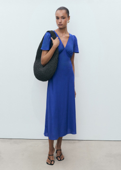 Льняное платье с цветами