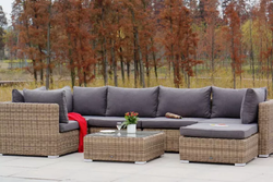 Лунго, набор коричневый/соломенный/бежевый/графит, искусственный ротанг