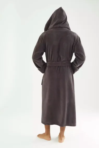 Махровый мужской халат 7230 коричневый Nusa Турция