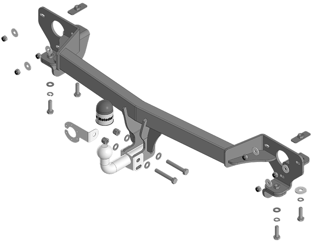 Фаркоп Motodor GAC GS8 2023 - н.в (с оцинков. шаром)(паспорт и сертификат в комплекте)(без электрики) арт.97803-A