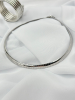 Колье клавиши тонкое, оттенок серебро глянец