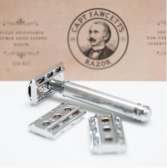 Т-образная бритва (станок) Captain Fawcett, хром