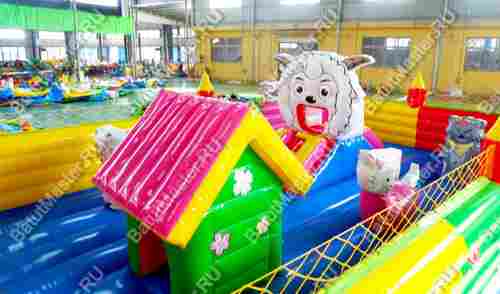 Надувной батут "Домик барашка", 8*5*3 м