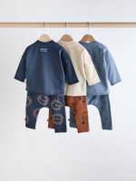 Лонгслив и брюки в комплекте для малышей Next Q96-758, Синий, Бежевый