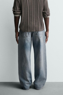 ZARA ДЖИНСЫ BAGGY FIT, СИНИЙ/ИНДИГО