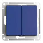ATLASDESIGN 2-клавишный ВЫКЛЮЧАТЕЛЬ КНОПОЧНЫЙ, сх.5, 10А, механизм, АКВАМАРИН