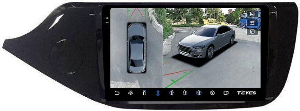 Магнитола для KIA Ceed 2 JD 2012-2018 (рамка глянцевая) - Teyes CC3-2K-360 на Android 10, 2K QLED, 6Гб+128Гб, CarPlay, 4G SIM-слот, 4 камеры в комплекте