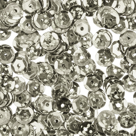 Пайетки "Zlatka",  6 мм 10 г, цв.65 бел.серебро