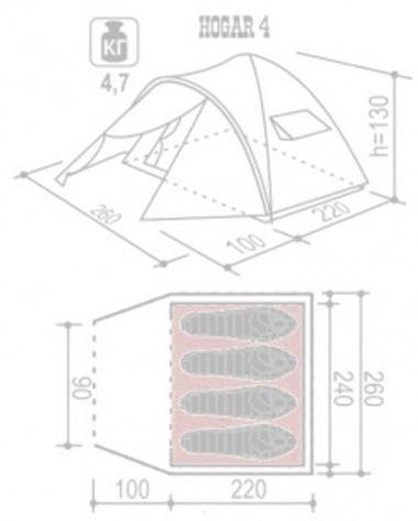 Палатка INDIANA HOGAR 4