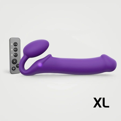 Безремневой страпон Strap-on-me с вибрацией, с 3-мя моторами, фиолетовый, XL