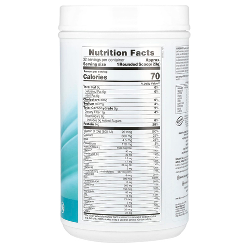 NaturesPlus, Spiru-Tein®, протеиновый порошок, несладкий, ваниль, 736 г (1,62 фунта)
