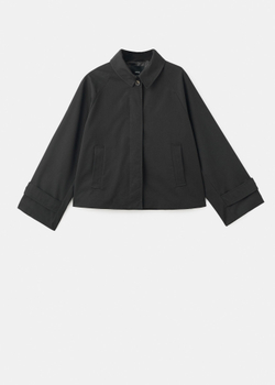 MANGO Короткий тренч с поясом, черный