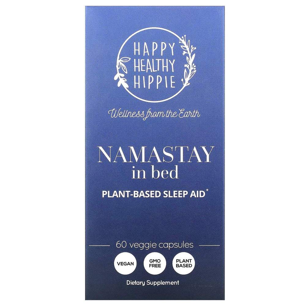 Happy Healthy Hippie, Namastay In Bed, снотворное на растительной основе, 60 растительных капсул