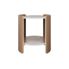 Столик Lagom Stone D 43 см высота 45 см (камень LC, натуральный дуб)