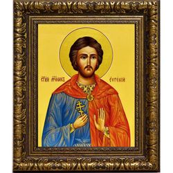 Евгений Мелитинский мученик. Икона на холсте.