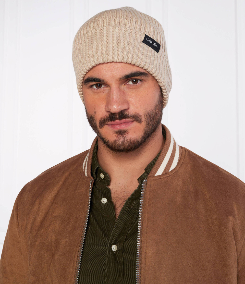 Шапка CLASSIC RIB BEANIE Calvin Klein - бежевый(K50K510982)