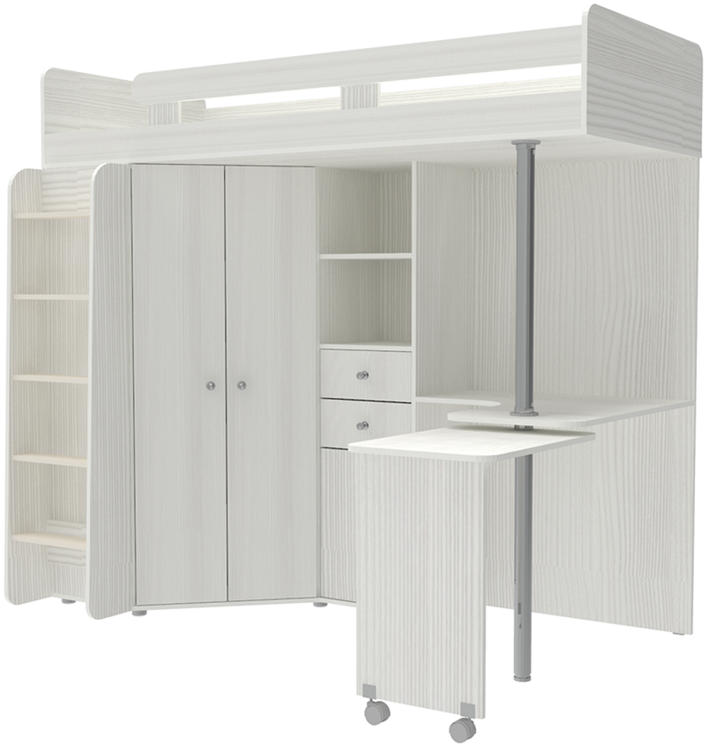 Кровать-чердак КарИВи М85 Белое Дерево Белое Дерево