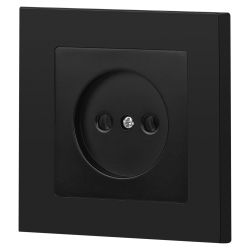 Розетка Intro Accent 6-201-05 2P 16А-250В IP20 СУ AL/CU антрацит