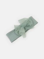Повязка с бантом из фатина "Шалфей" 0+