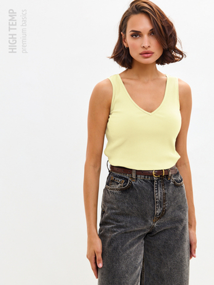 Топ-лапша под пиджак с глубоким V-вырезом