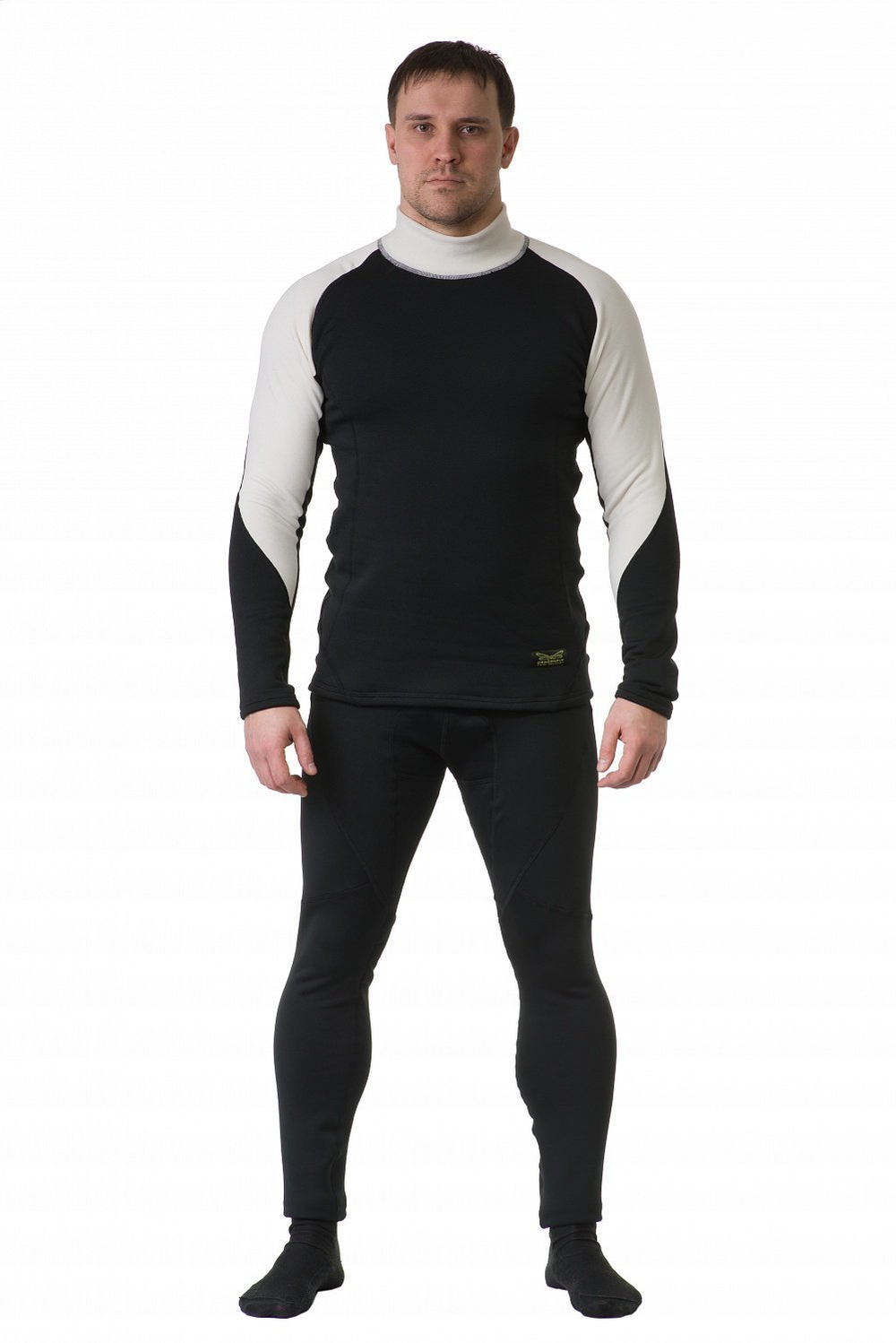 Термобелье зима Dragonfly Polartec высокий ворот, чёрный-белый