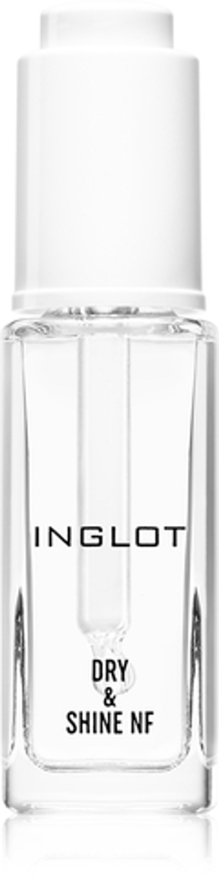 Inglot Dry & Shine NF - верхнее покрытие для ускорения высыхания лака с помощью пипетки, 9 ml