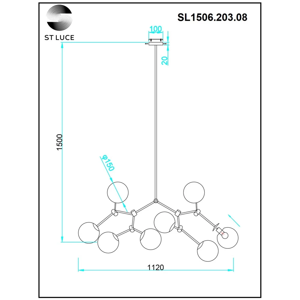 Люстра на штанге St Luce CHIETI SL1506.203.08