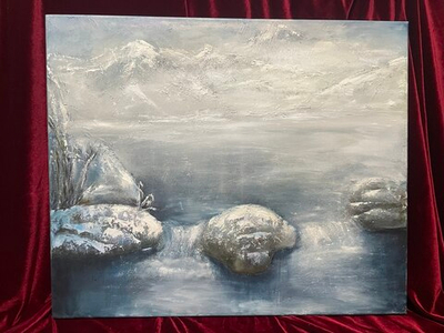 Картина «Горное озеро» | Холст, масло 60х50 см | Художница Ефимова Ольга