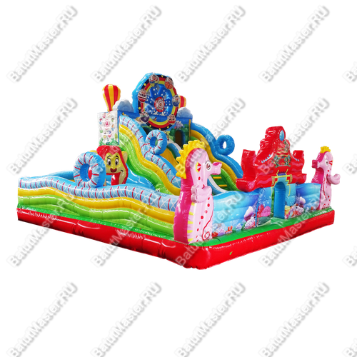 Коммерческий надувной батут "В гостях у Львёнка" 8*8*6 м