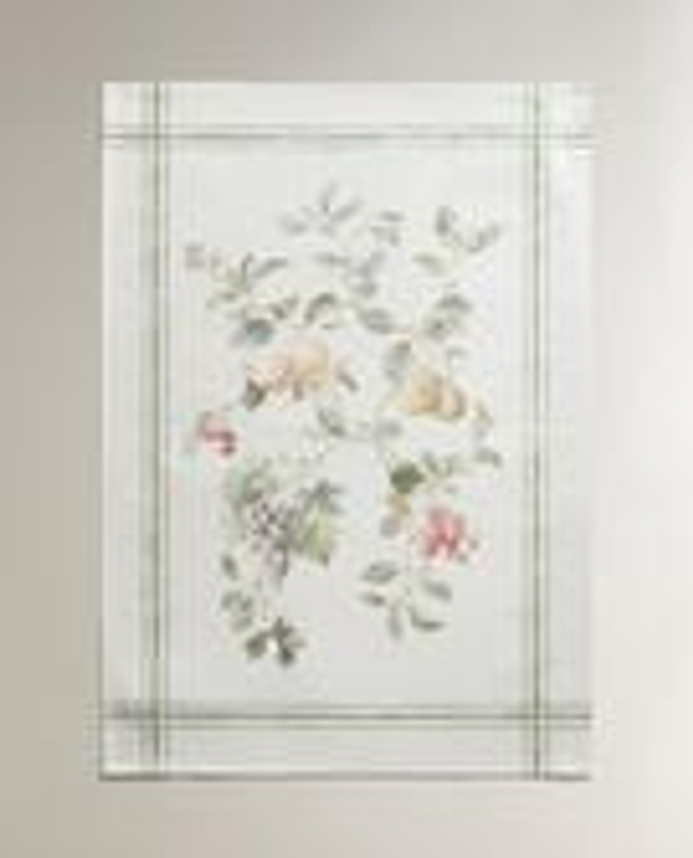 ZARA HOME НАБОР КУХОННЫХ ПОЛОТЕНЕЦ ИЗ ХЛОПКА С ЦВЕТОЧНЫМ ПРИНТОМ (2 ШТ.), ЗЕЛЕНЫЙ