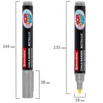 Маркер меловой "POP-ART" СЕРЕБРЯНЫЙ, 5 мм, ВЛАГОСТИРАЕМЫЙ, для гладких поверхностей, BRAUBERG, 152486