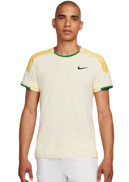 Мужская теннисная футболка Nike Court Slam Dri-Fit Tennis Top - coconut milk/soft yellow/black