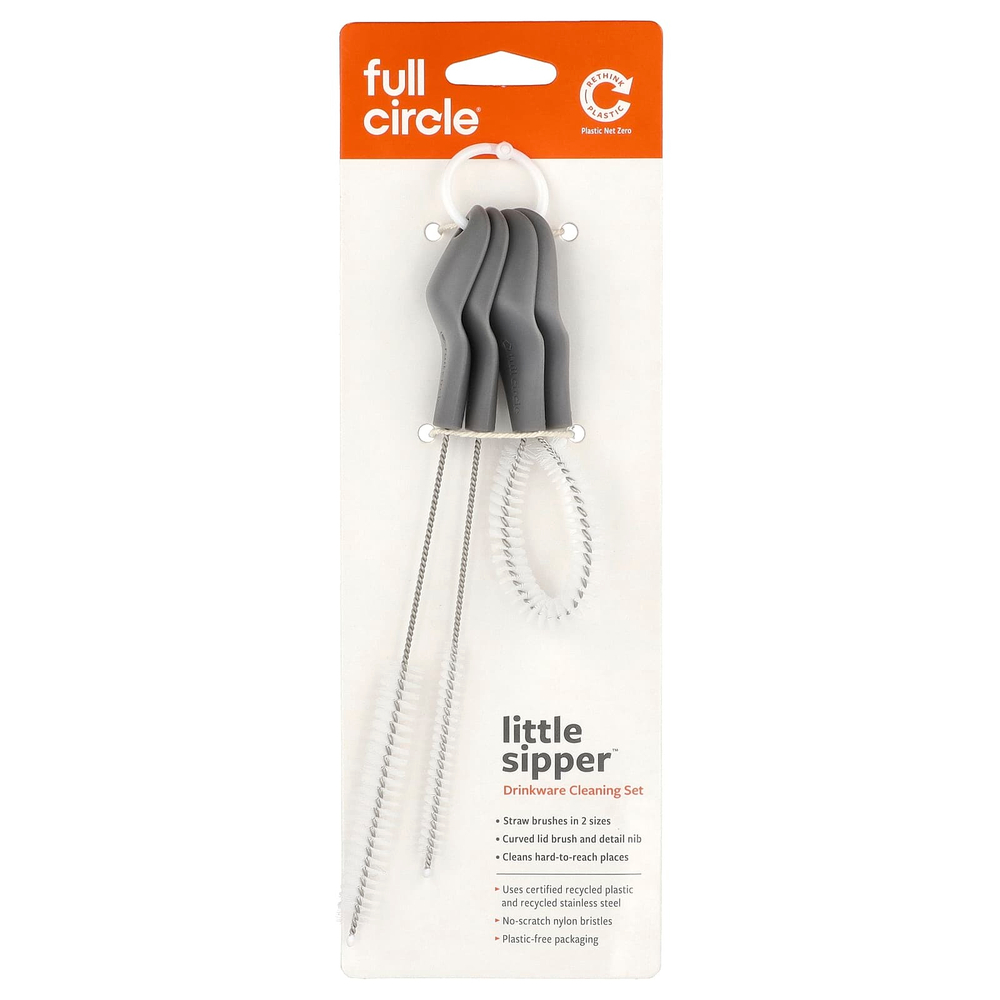 Full Circle, Little Sipper ™, набор для чистки питьевой посуды, 4 щетки