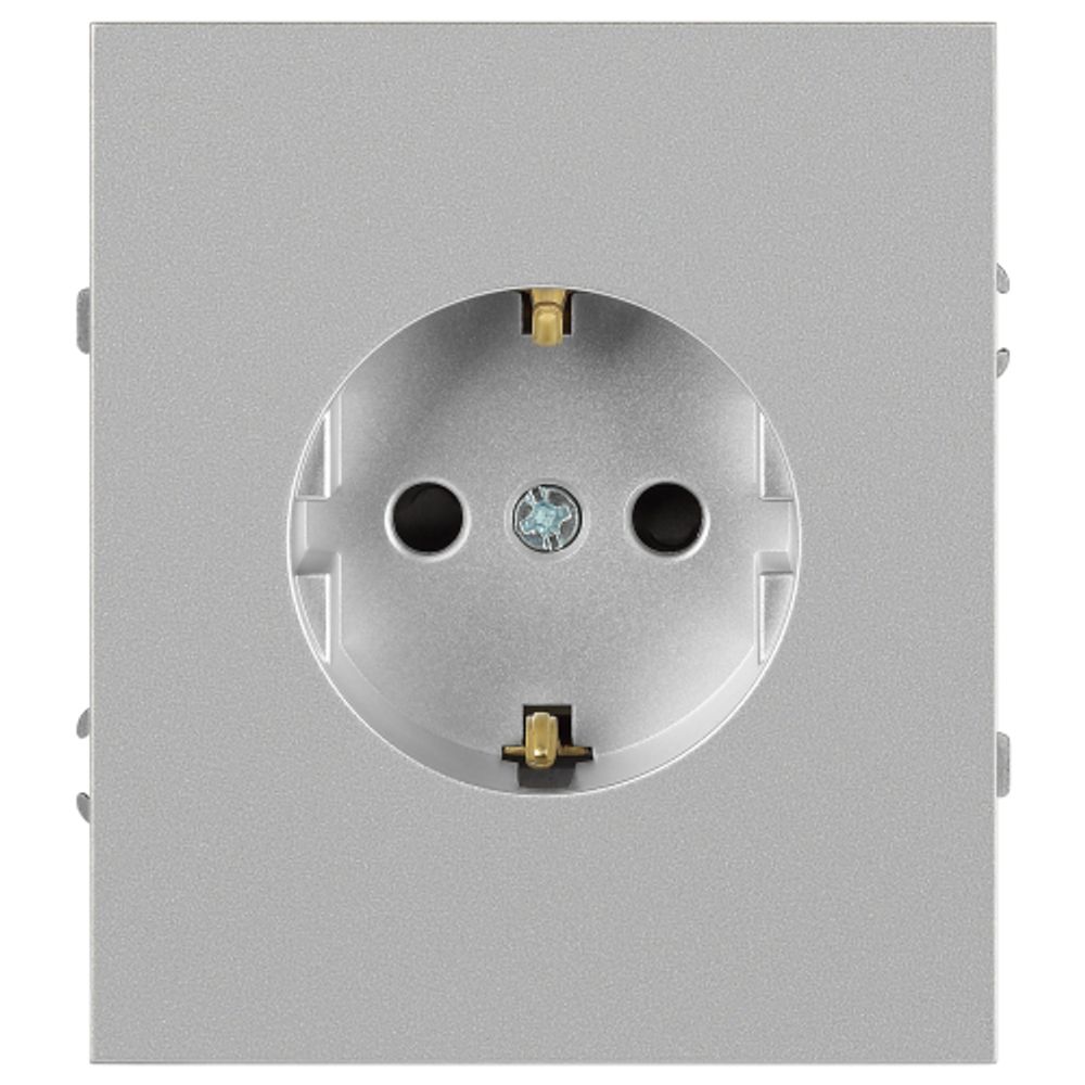 Розетка ЭРА Arktik 16-2102-03 с заземлением 2P+E Schuko со шторками 16А-250В алюминий | Эра Arktik