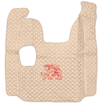 Ковры SCANIA 5 серии R (механика) (экокожа, бежевый, бежевый кант, красная вышивка)