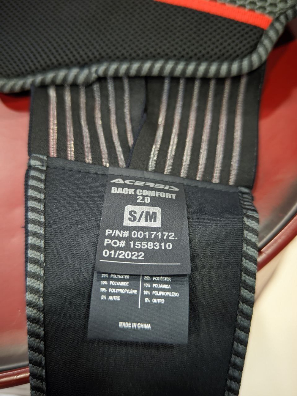 Защита спины Acerbis BACK COMFORT 2.0 BACK PROTECTOR. р. S/M