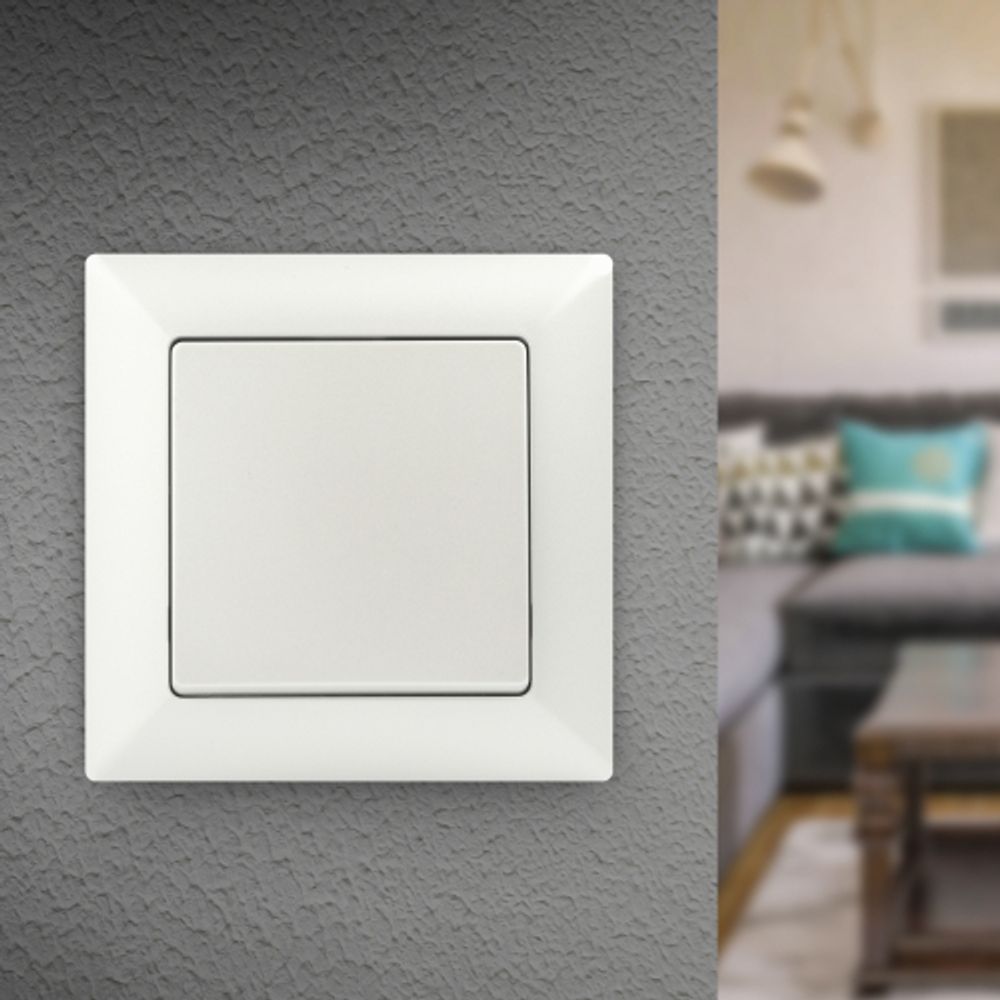 Выключатель Intro Solo 4-101-06 одноклавишный 10А-250В, IP20, СУ, перламутр