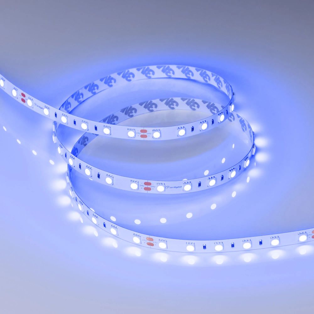 Светодиодная лента RT-B60-10mm 24V Blue (14.4 W/m, IP20, 5060, 5m) (Arlight, Открытый) 008819(2)