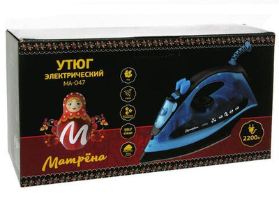Утюг Матрёна MA-047 стальная подошва 2200Вт, синий