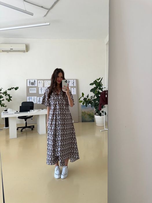 ПЛАТЬЕ МЭЛОТ БОРДОВЫЙ ПРИНТ