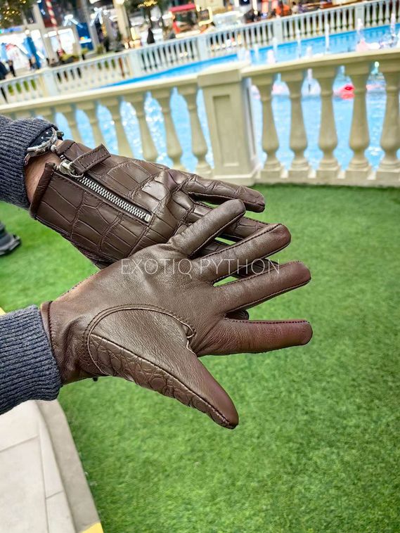 Перчатки из кожи крокодила AC-78