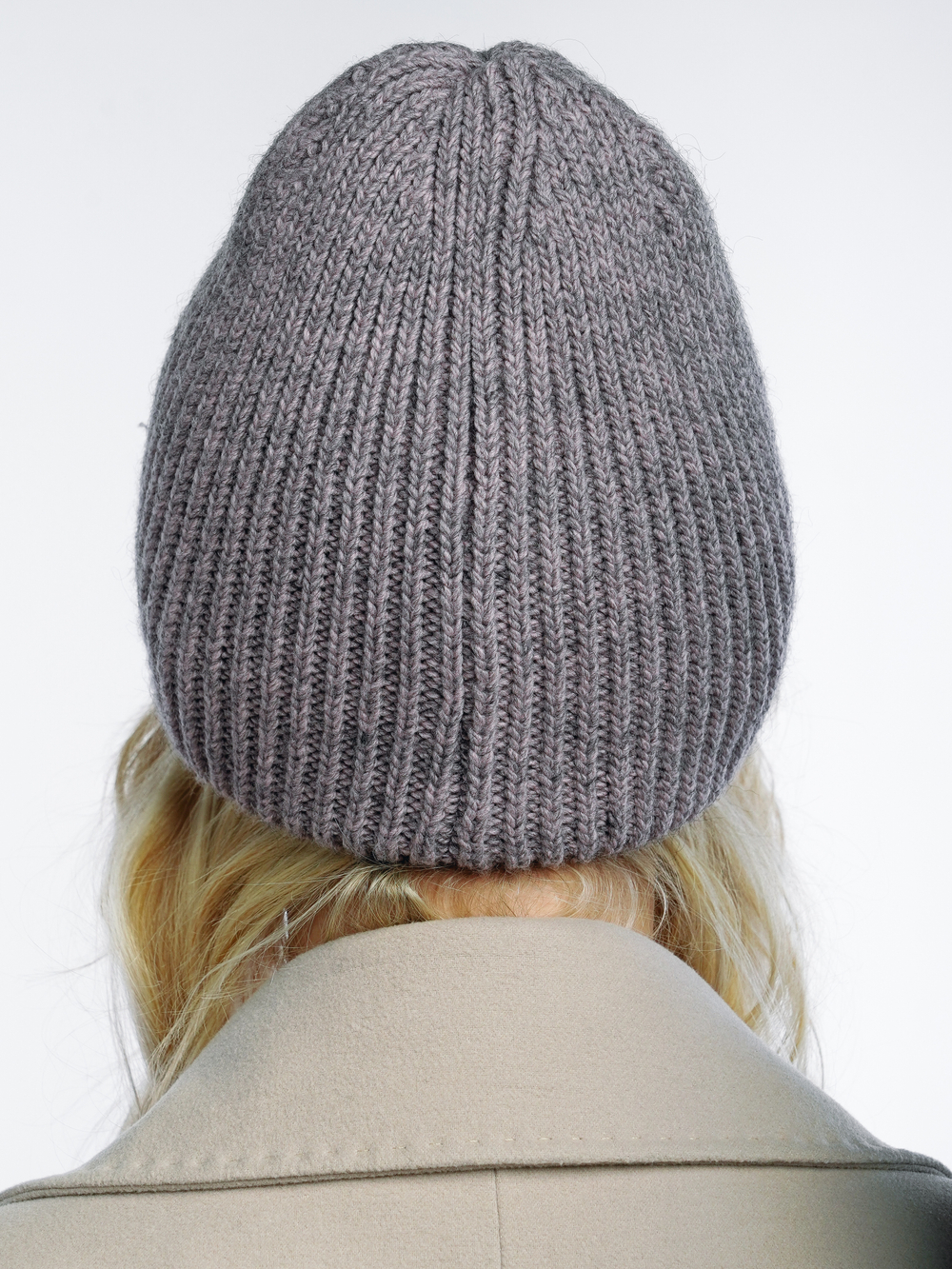 Шапка вязаная "Fishka" Пепел лиловый