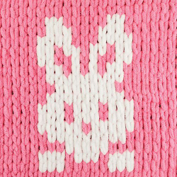 Пуффи Море ПЛЮС (Puffy More plus) пряжа Alize 100%микрополиэстер 2х250г/11м (8012 белый/розовый)