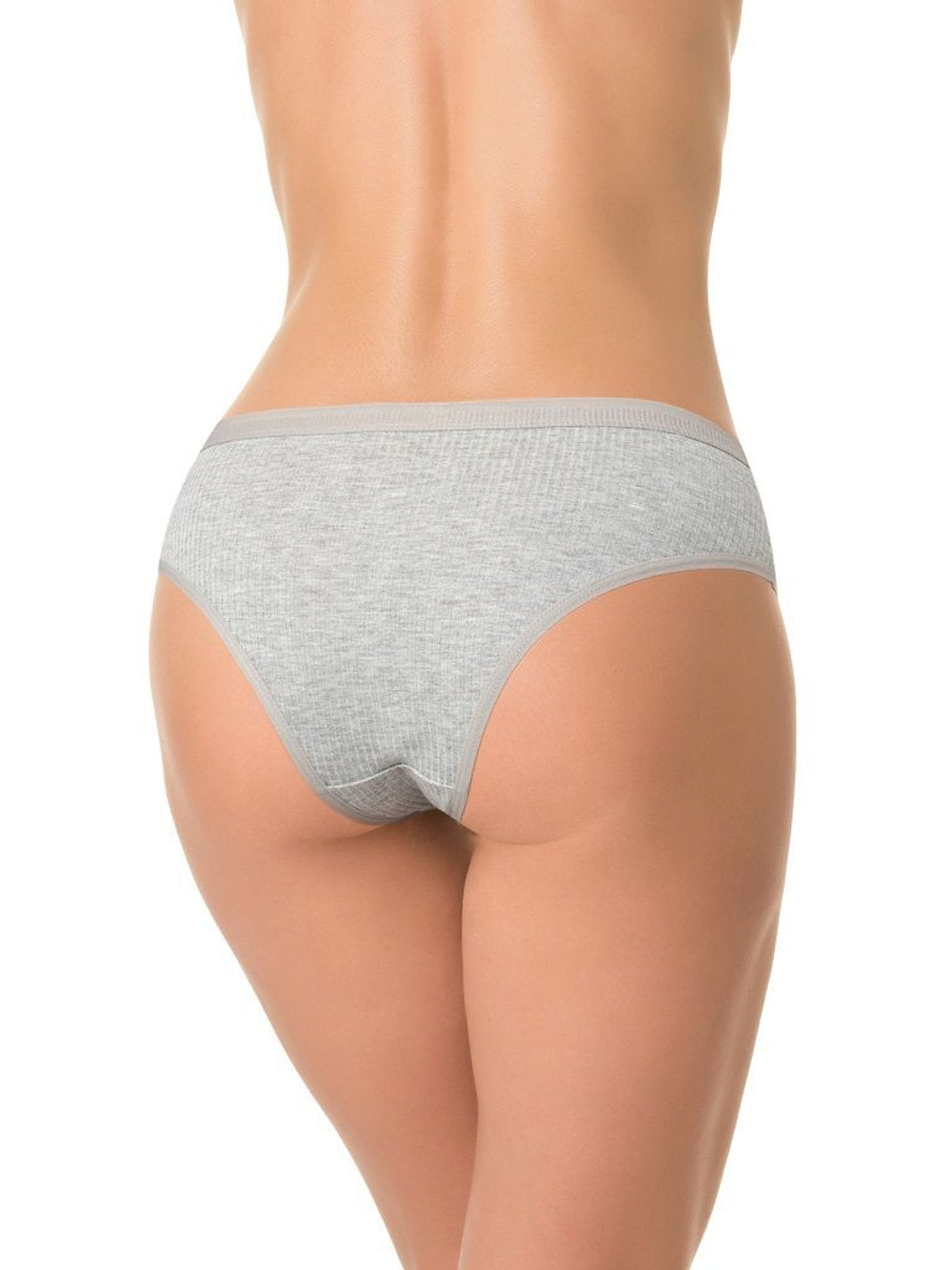 Трусики-бразилиана в мелкий рубчик (Размер: M) (Цвет: черный)