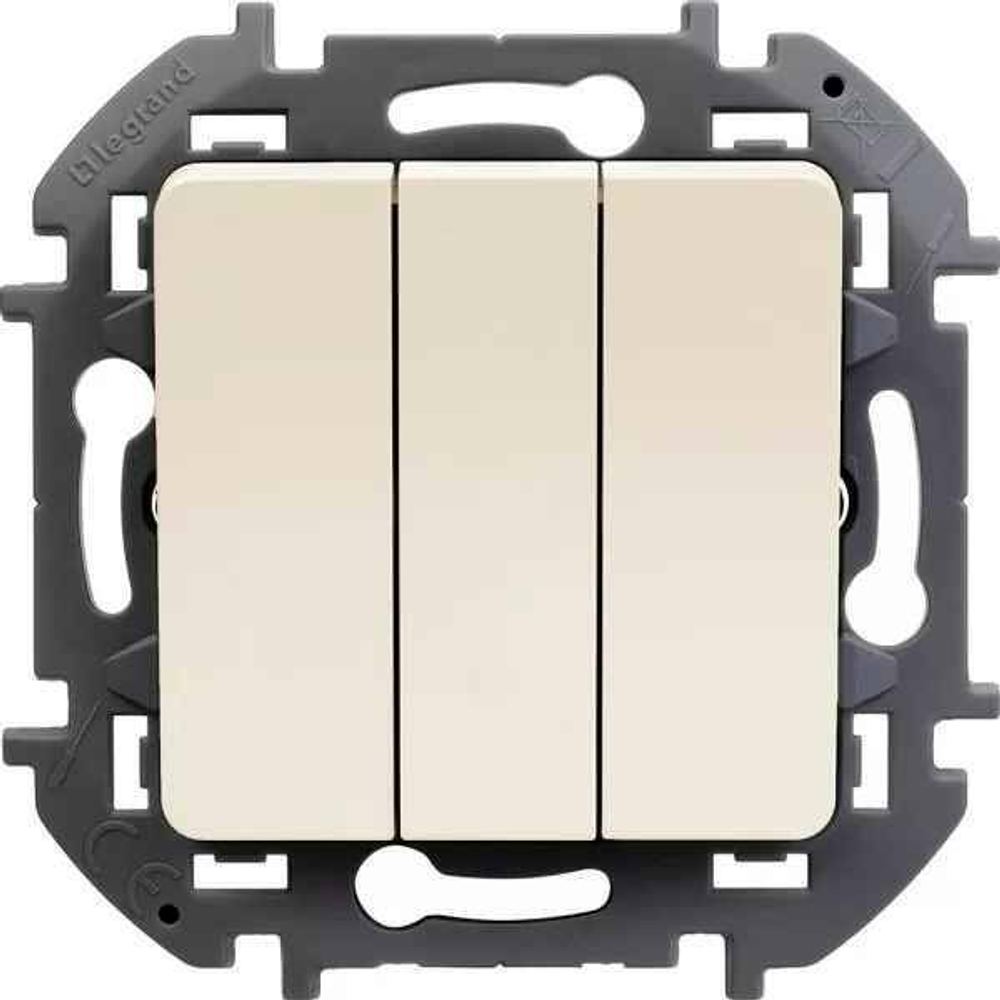 Выключатель 3-клавишный LEGRAND Inspiria 673641 слоновая кость