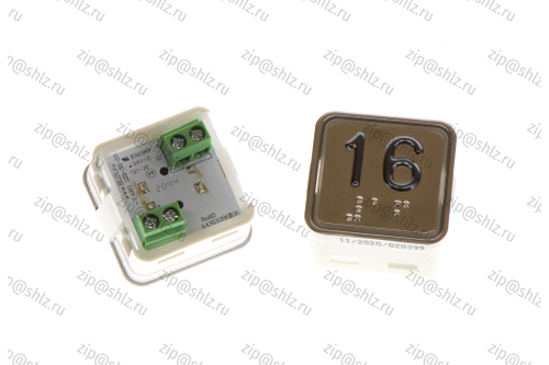 Кнопка (кнопочный модуль) KA302-S-R "16 этаж", квадратная, статическая красная подсветка, Брайль