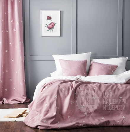 Покрывало с вышивкой ПРАЙМ (арт. BL02-245-02) - розовое