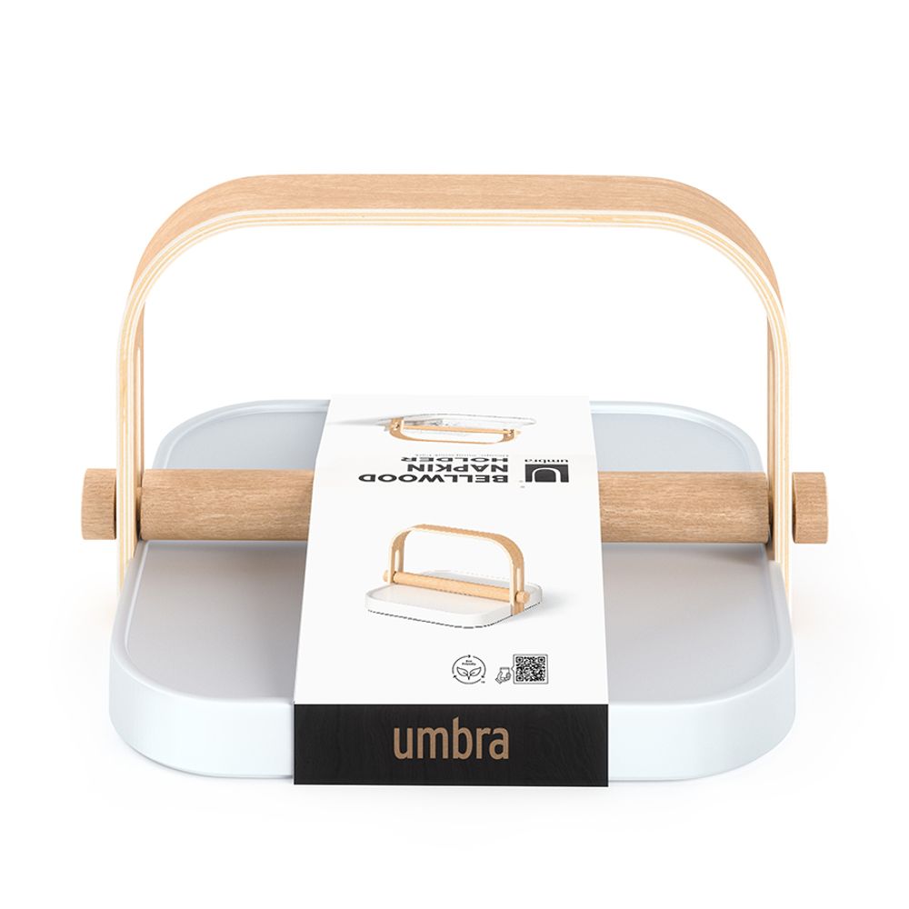 Держатель для салфеток Bellwood, белый/натуральное дерево