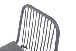 "Кастелло" стул плетеный из роупа, каркас из стали темно-серый (RAL7024) муар, ткань темно-серая 027